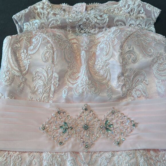 Women’s Pink Tea Length Mother of the Bride Groom Corset Back Dress Size 10 NWOT - Picture 15 of 15